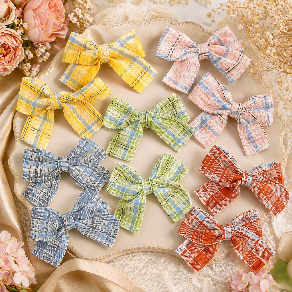 Blossom Check Bow