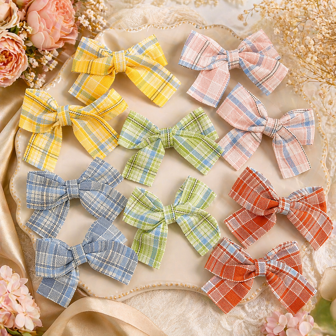 Blossom Check Bow