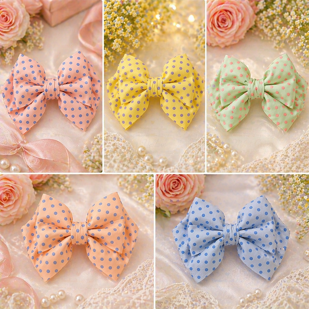 Blossom Polka Bow Hair Ties