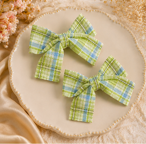 Blossom Check Bow
