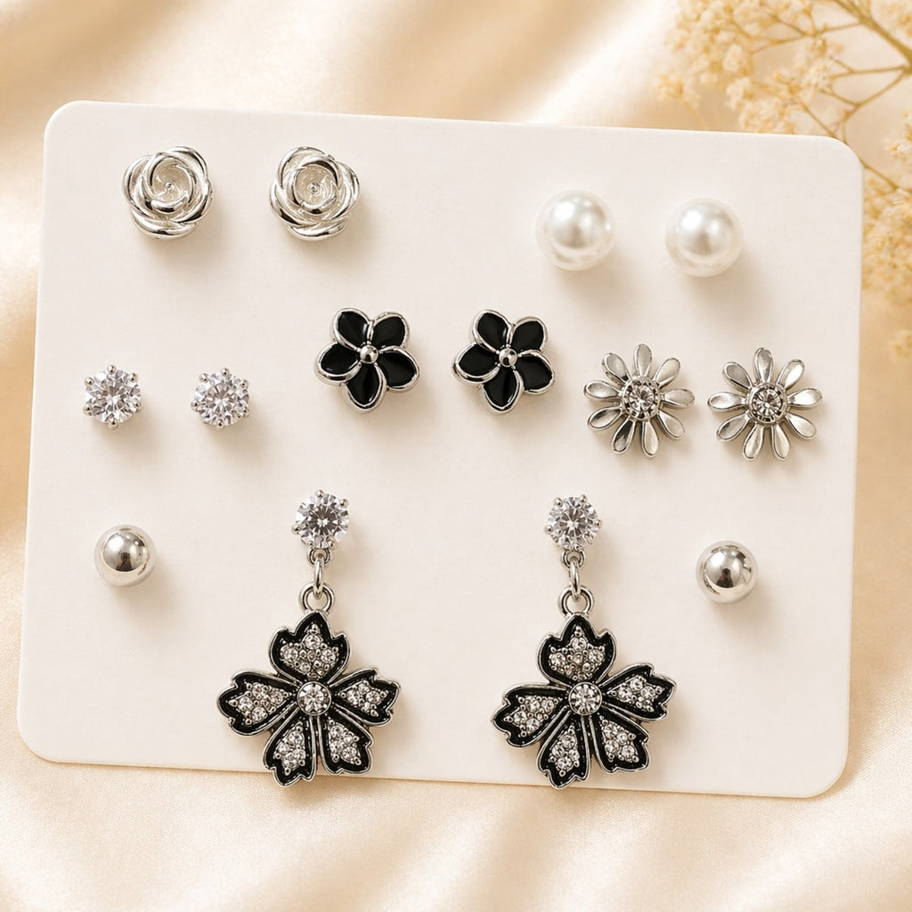 Noir Bloom Stud Sets