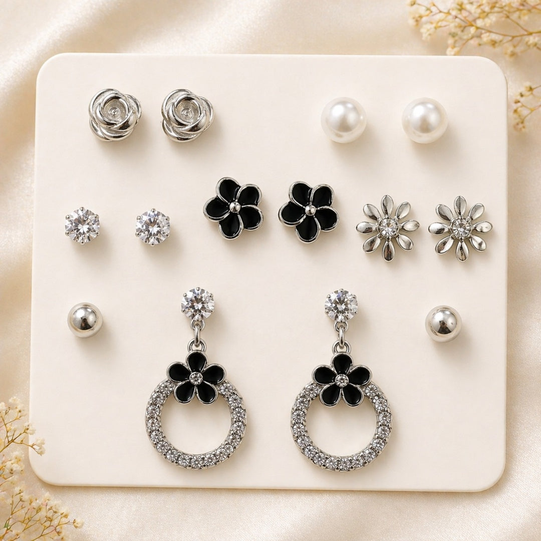Noir Bloom Stud Sets