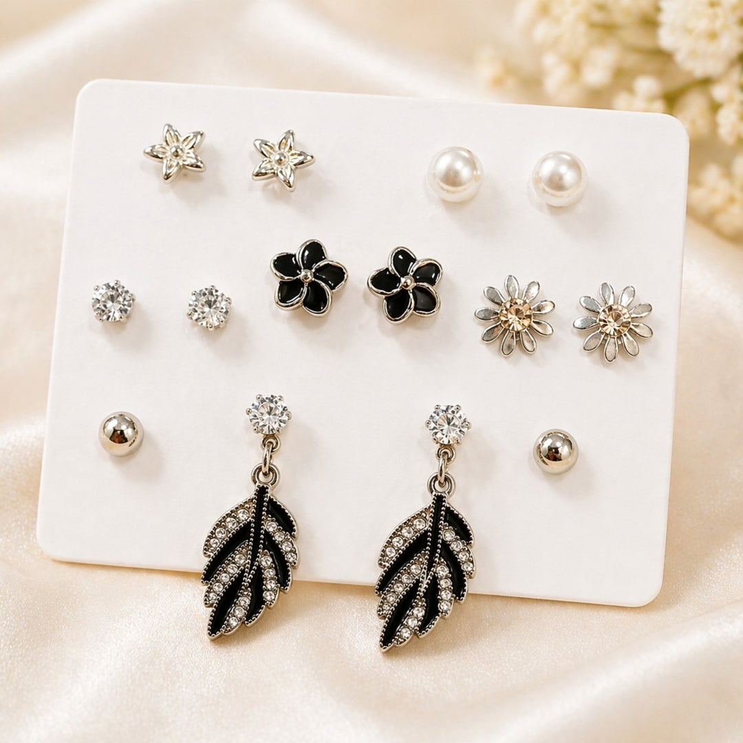 Noir Bloom Stud Sets
