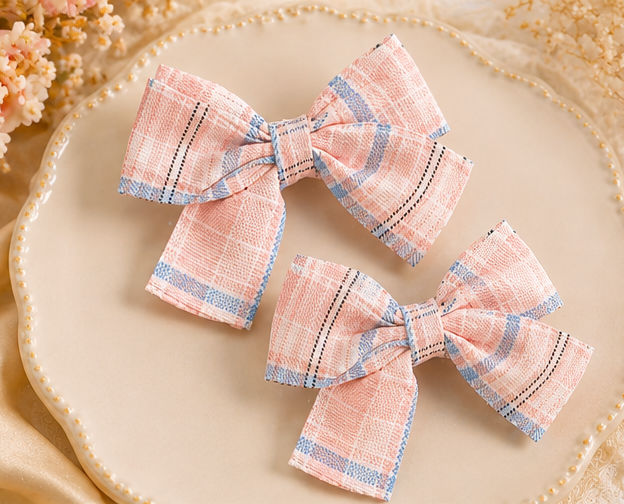 Blossom Check Bow