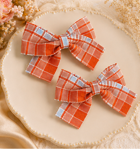 Blossom Check Bow
