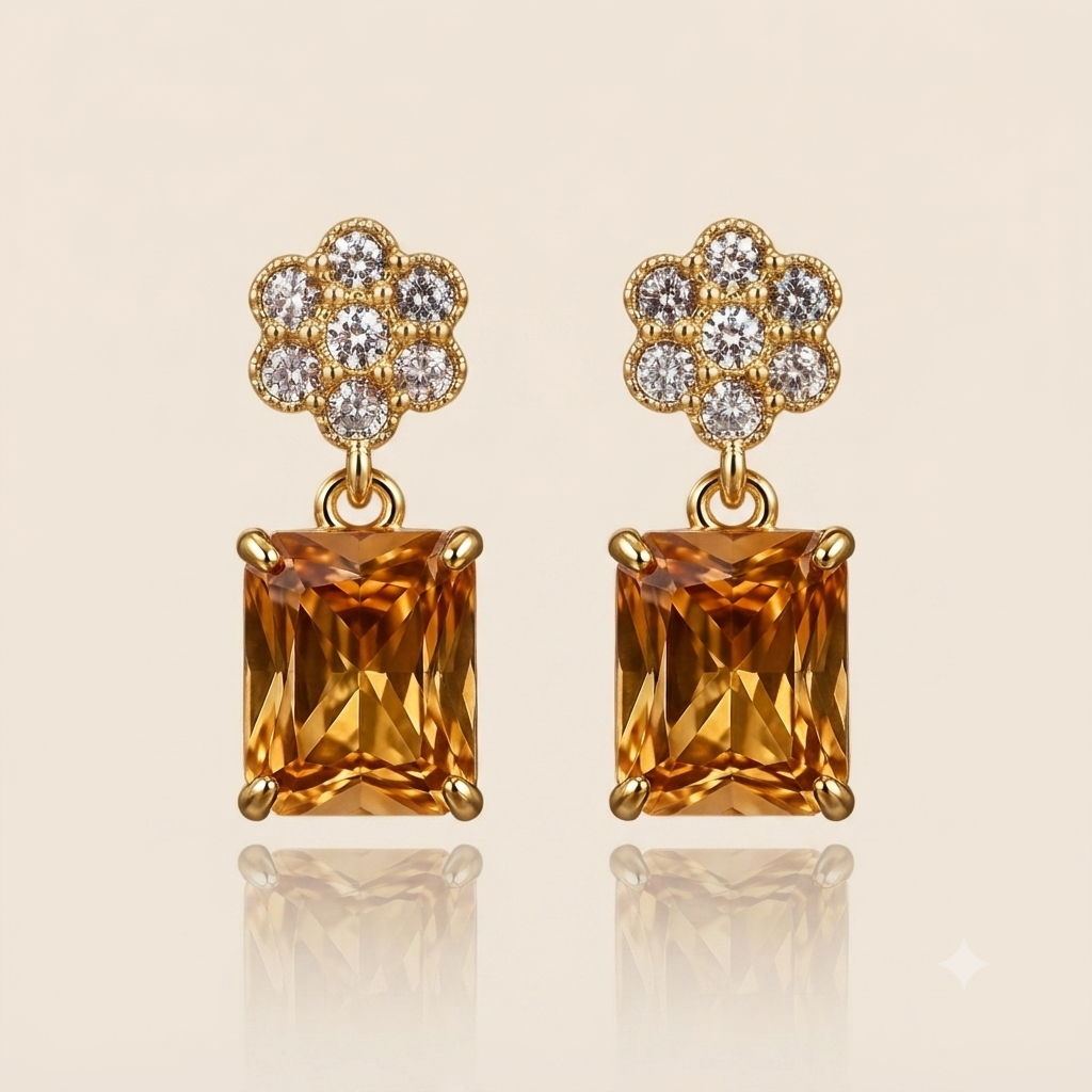Royal Crystal Drop Earrings